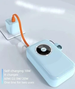 Portable 20000mAh Power Bank, 22.5W PD LED Display Fast Charge Battery For Phone - Picture 1 of 10