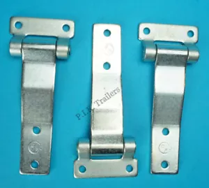 3 x Bisagra de puerta de acero chapada en zinc HOJA ELEVADA para remolques y caja de caballos #7110ZP - Imagen 1 de 4
