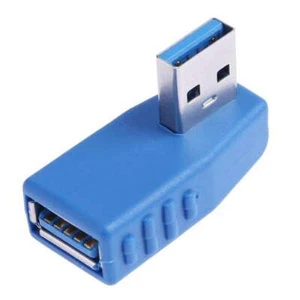 USB 3.0 SuperSpeed Type A Male to Female 90 Degree Left-Angle Adapter Extender - Picture 1 of 1