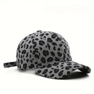 Women Men Corduroy Leopard Print Baseball Cap Print Adjustable Casual Fashion - Picture 1 of 12