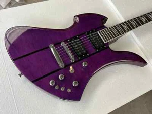 Lila ungewöhnliche 6 Saiten E-Gitarre Palisander Griffbrett Chrom Beschläge - Bild 1 von 14