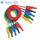 5PCS Shrouded 4mm Banana Plug Silicone Test Leads 14AWG Fully Insulated Safety