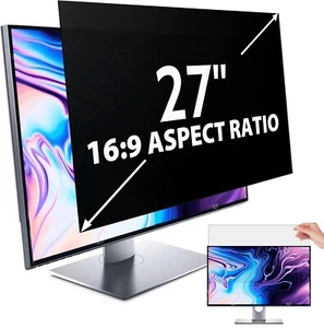 27 Inch Computer Privacy Screen Filter for 16:9 Widescreen Monitor, Anti Glare a - Picture 1 of 5