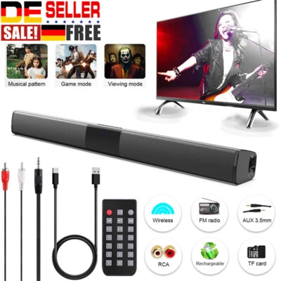 Soundbar Wireless 4 Lautsprechersystem Subwoofer Bluetooth Surround TV Heimkino - Bild 1 von 4