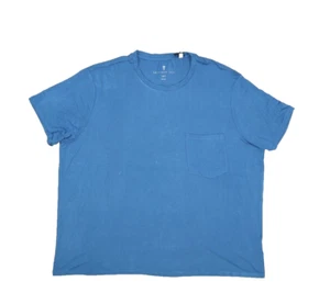 American Tall Womens Short Sleeve Oversized Crewneck Pocket T-Shirt Blue 2XL - Picture 1 of 11