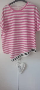 *New Style* Weiß-pink gestreiftes Oversize-Shirt, Einheitsgr. - neuw. - Bild 1 von 2