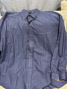 Jos A Bank Reserve Traditional Fit Shirt Men's XL Blue Plaid 95/5 Ctn Cashmere - Picture 1 of 4