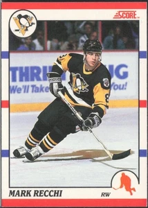 1990-91 Score Canadian Mark Recchi RC #186 Pittsburgh Penguins - Picture 1 of 2