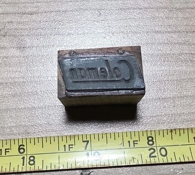Vintage Letterpress Printing Block Coleman Advertising Lantern Logo - Image 1 of 3