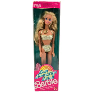 1991 Mattel Sun Sensation Barbie With Dazzling Jewelry #1390 Re-Sealed Read - Picture 1 of 17