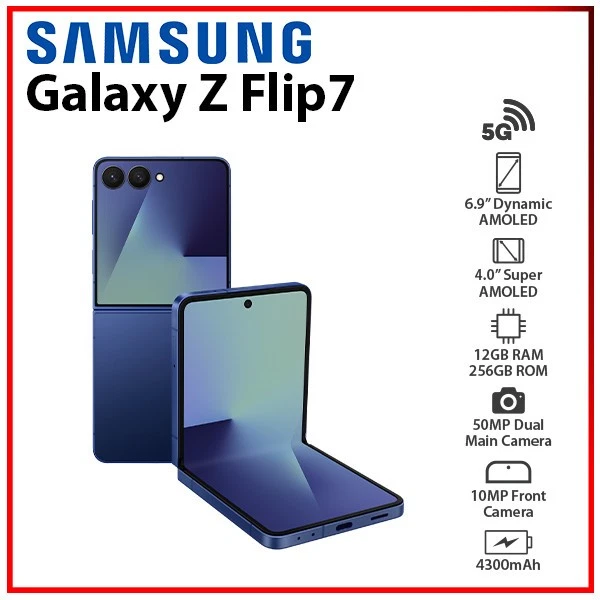 Samsung Galaxy Z Flip 7 - 256 GB - Blue Shadow (Unlocked)