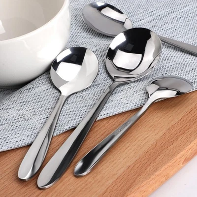 Stainless Steel Spoons 4 in 1 for Cooking Soup Spoon Dining Camping - Image 1 of 4