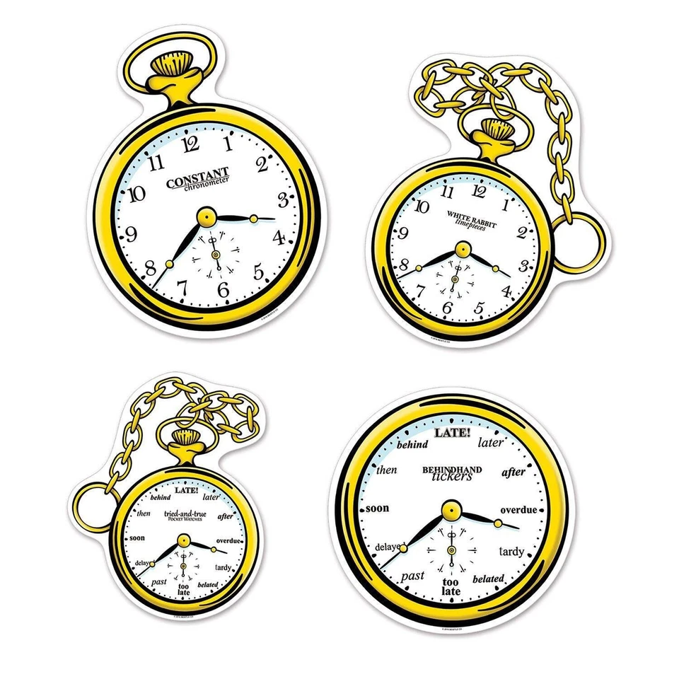 Beistle Clock Cutouts - Alice In Wonderland | Party Supply | Decoration - Image 1 of 1