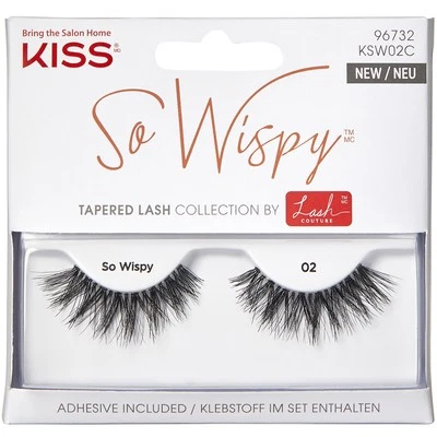 KISS Artificial False Eyelashes So Wispy Tapered 1 Pair with Adhesive Style #02 - Image 1 of 4