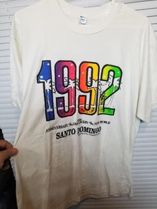 T-shirt vintage Santo Domingo 500 anni anniversario 1992 XL punto singolo EXC - Foto 1 di 4