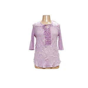 Catherines Purple Cotton Blouse - Size 0X - Picture 1 of 4