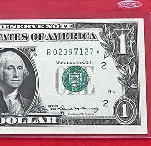 1969 STAR  NOTE $1 DOLLAR BILL ( New York B ) UNCIRCULATED - Picture 1 of 3
