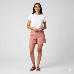 Lee Chino Shorts Womens 6 Cinna Rose Casual Everyday Pockets Summer Outdoor New - Picture 1 of 16