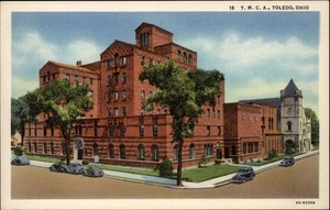 Tarjeta postal vintage Toledo Ohio Y M C A edificio años 30 sin usar - Imagen 1 de 2