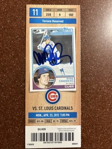 Chicago Cubs April 23 2012 ticket stub Ryne Sandberg signed autograph HOF - Picture 1 of 2