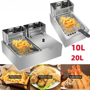 Öl-Friteuse 2500W 6L/12L Edelstahl Fritteuse Küche Kaltzonen Fritteuse Fritöse - Bild 1 von 43