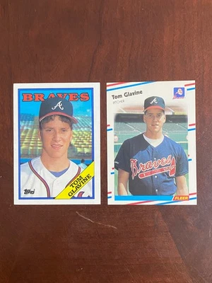 (2) 1988 Topps #779 & 1988 Fleer #260 Tom Glavine RC Atlanta Braves - Image 1 of 4
