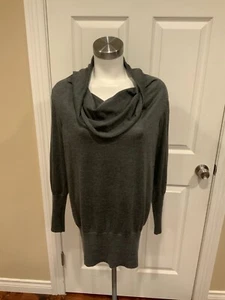 Brunello Cucinelli Gray Cashmere Blend Thin Knit Cowl Neck Sweater, Size Medium - Picture 1 of 7