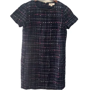 Vestido LOFT Tejido Tweed Azul Manga Corta Recto Cambio Talla 2P Mujer’s Moda - Imagen 1 de 13