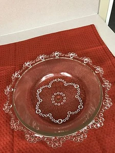 Vintage schwere klare geschliffene Bleikristall runde Herzstück Servierschale - Bild 1 von 3
