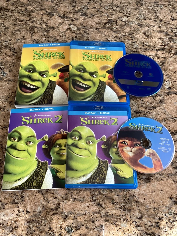 Shrek 2 + Shrek Forever After (2 Blu-ray) Like New (NO DIGITAL) W/Slipcover. Foto 1 de 1
