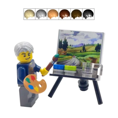 Genuino LEGO Artista Pintor Regalo Minifigura Masculina Pintura Caballete Día del Padre Foto 1 de 4