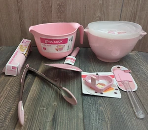 Sweet Creations by Good Cook 7-teiliges Vorbereitungsset Rührschüssel Silikon Backen Rosa Versand - Bild 1 von 24