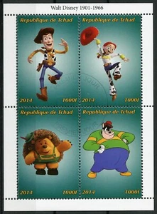 Disney Stamps Chad 2014 CTO Woody Jessie Toy Story Cartoons 4v M/S III - Picture 1 of 1