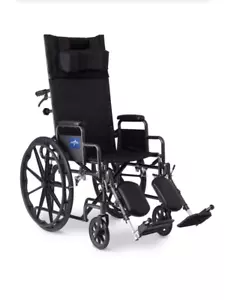 Medline Reclining Wheelchair Desk-Length Arms and Elevating Leg Rests - Picture 1 of 1