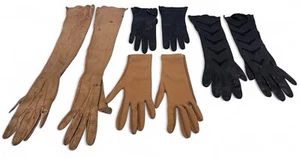 Vintage Glove Collection Kid Leather Hirsch Italy Aris Kasanova Black Brown Lot - Picture 1 of 24