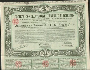 Société Constantine d'Energie Electrique (Bône Constantine ALGÉRIE) (F) - Picture 1 of 1