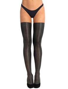 Women's Wet Look PVC Leather Thigh High Stockings Anti-skid Socks Lingerie Pants