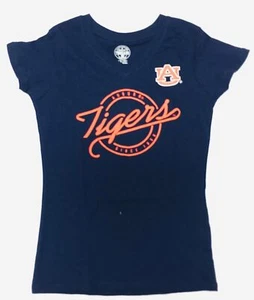 Auburn Tigers Girl's Navy V-Neck T-Shirt XL 14/16 - Picture 1 of 1