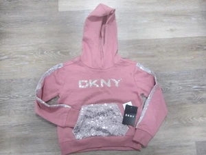 DKNY HOOD LONG SLEEVES GIRLS SWEATER SZ-5 - Picture 1 of 7