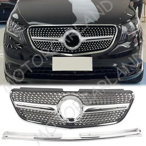 For Mercedes-Benz W447 Metris 2016-20 Front Bumper Grille Grill Silver W/Camera - Picture 1 of 10