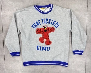 vintage sesame street elmo sweatshirt mens large gray 80s tickle me retro - Picture 1 of 11