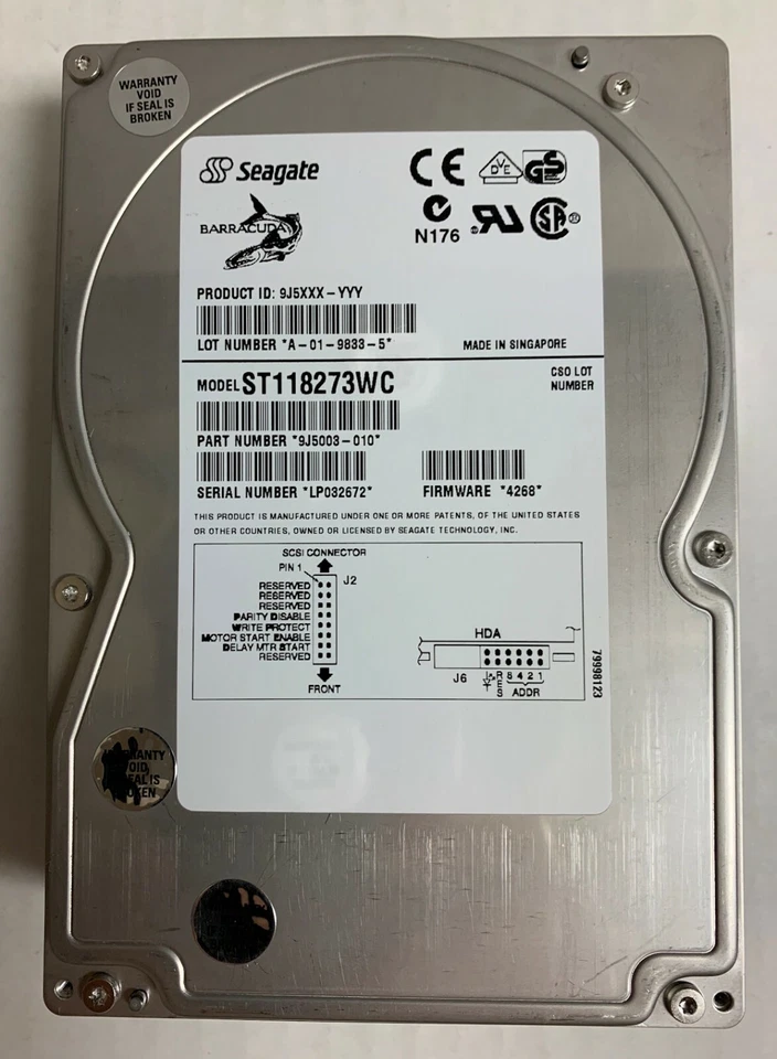 Seagate ST118273WC Barracuda 18GB 7200RPM SCA 80-Pin hot-swap - Image 1 of 2
