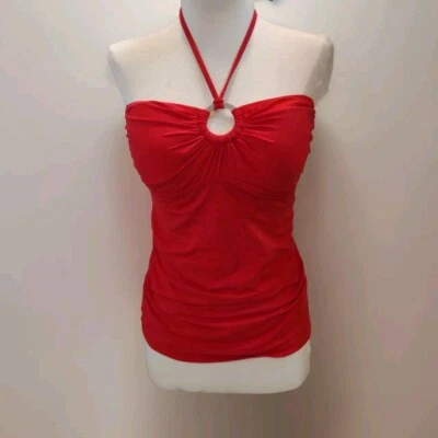 Camiseta Tankini Michael Kors Bandeau Lados Acanalados Negra Talla S Foto 1 de 4