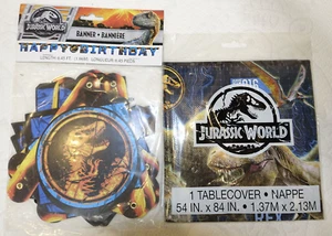 NEW Jurassic World Party Supplies Dinosaur Kids Banner Tablecover - Picture 1 of 8