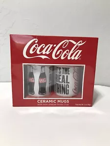 Coca Cola Collectible Ceramic Mugs Set W/ Mini Pretzels Christmas Gift Idea - Picture 1 of 6