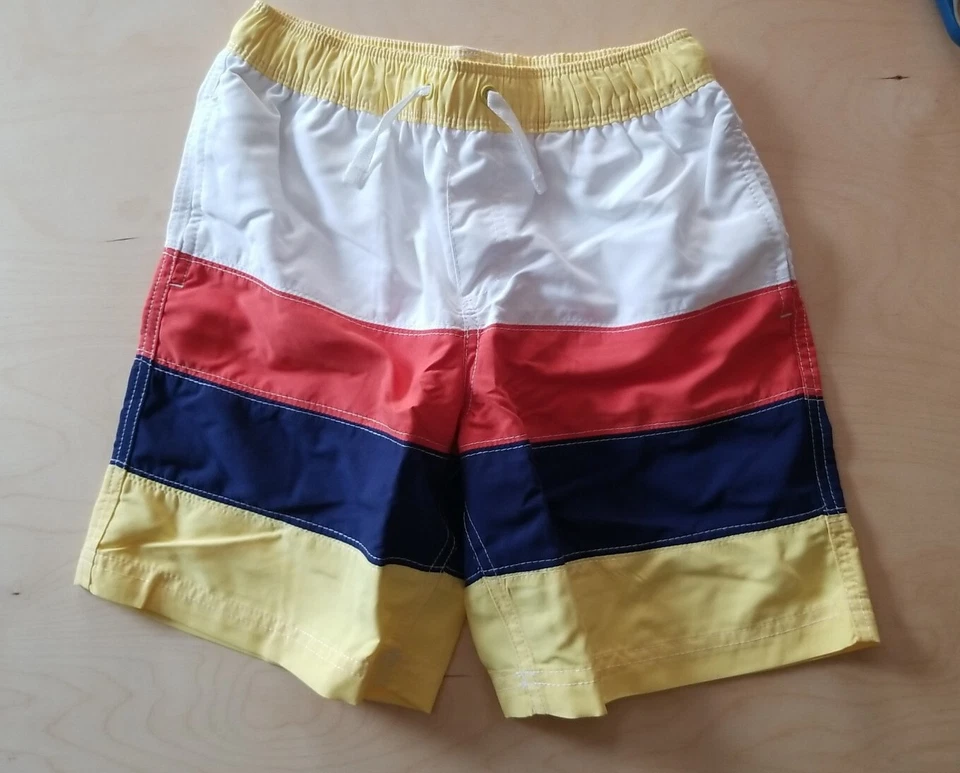 NUEVO CON ETIQUETAS Hanna Andersson COLORBLOCK GOLDFINCH MULTI BLOQUEADOR SOLAR PANTALONES CORTOS DE NATACIÓN 130 8 $48 Foto 1 de 4
