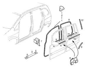 GENUINE VAUXHALL ASTRA G ZAFIRA A WEATHERSTRIP , REAR DOOR ,WITH FLANGE COVER RH - Picture 1 of 1