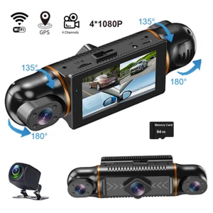 4 Channel HD 1080P Dash Cam WIFI GPS Navigator Night Vision 360° Video Recorder - Foto 1 di 14
