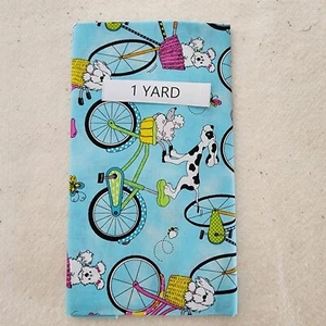 Laurie Campbell La Di Draw 2015 Patty Reed Designs Bicycle Dogs  1 Yard x 44" - Picture 1 of 4