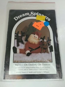 Dream Spinners ON DASHER ON DANCER Patrón #173 Santa Reno y Árbol SIN CORTAR '92 - Imagen 1 de 6